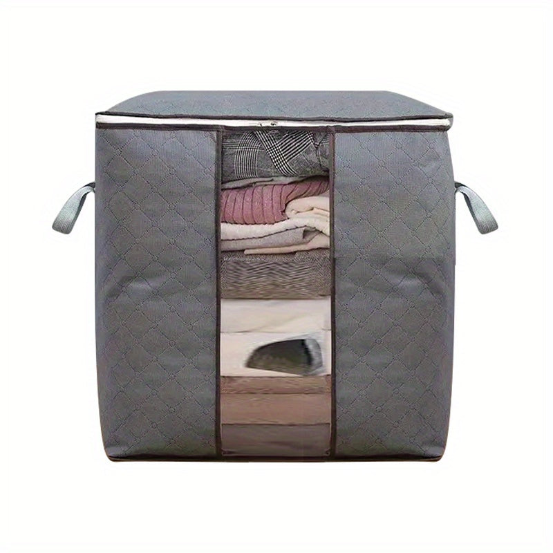 LarClothes StoraBag, Clothes Organizer With Handle &amp; Clear Window, StoraBins Containers For Comforters &amp; Blankets