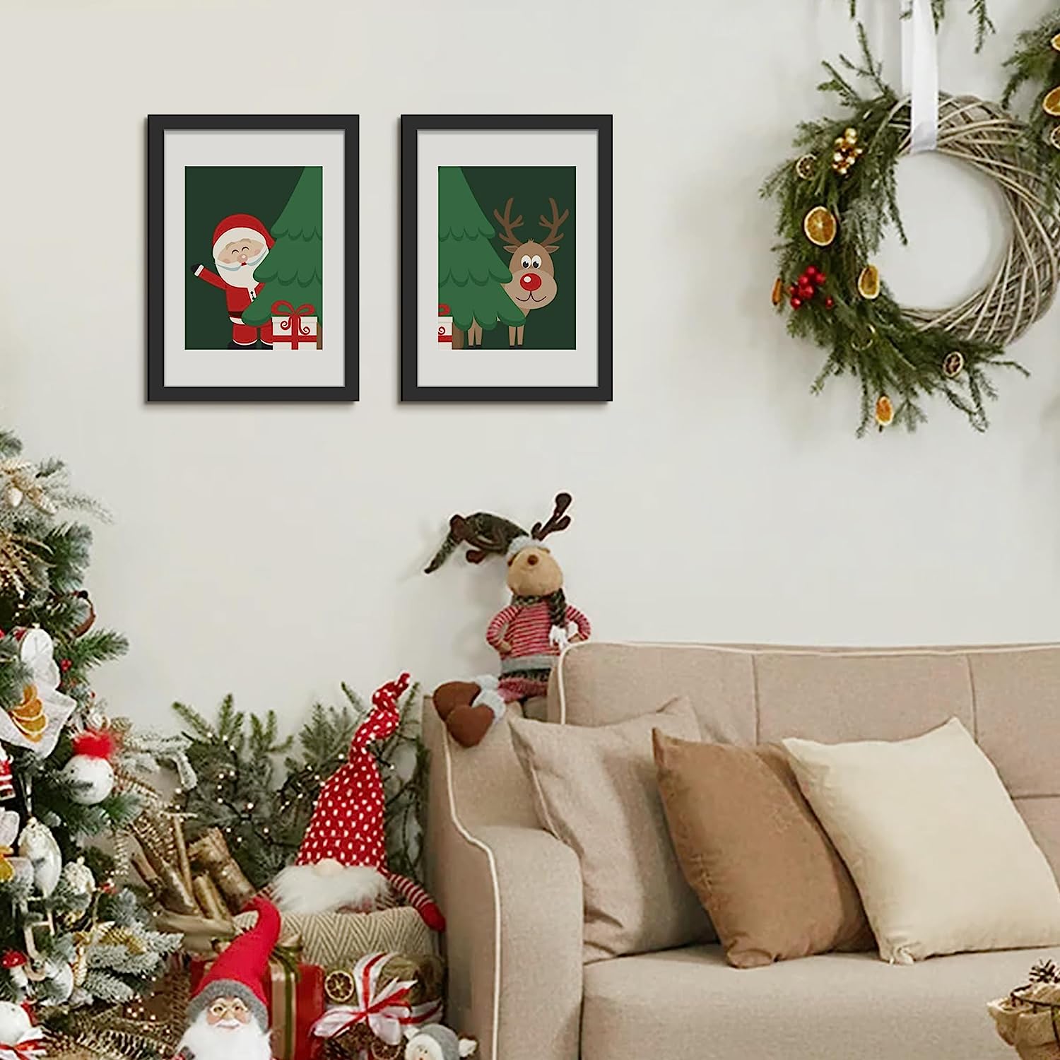 upsimples A3 Picture Frame Set of 5, Display Pictures 8.3x11.7 with Mat or 11.7x16.5 Without Mat, Wall Gallery Poster Frames, Black