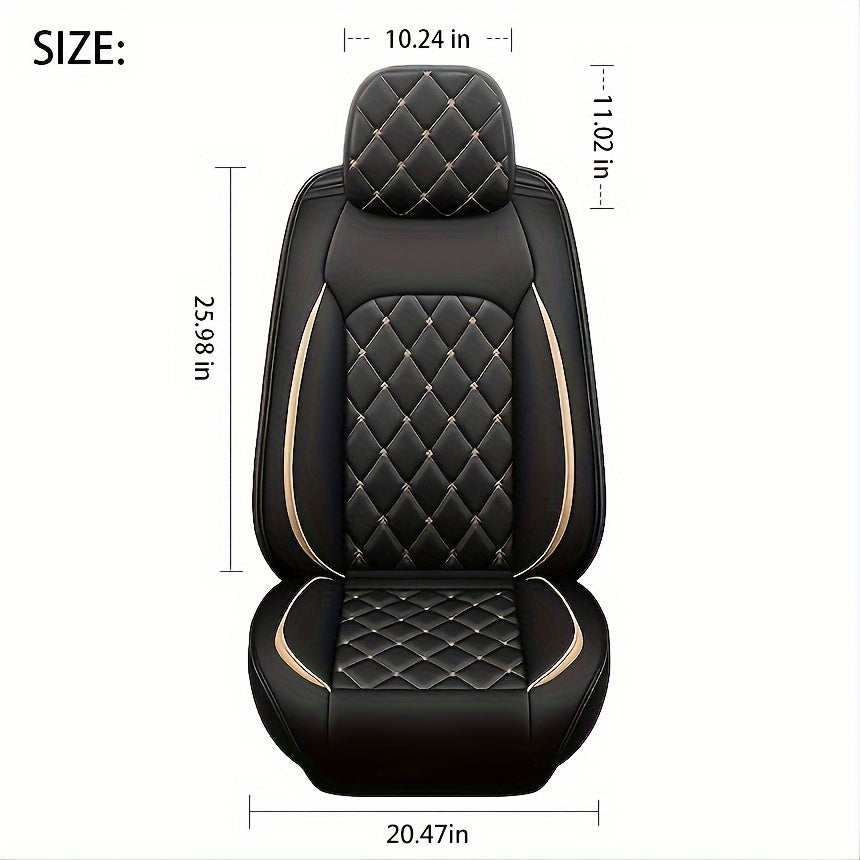 Upgrade Your Vehicle with 1pc of Luxury Car Seat Cover - Premium Faux Leather Car Seat Cushion Cover for Front &amp; Rear Seats!
