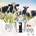 7/14L Cow MilMachine Rechargeable Use Electric Vacuum Pulsation Suction Pump Milker Machine Suitable for Farms Or Daily Family Portable with Brush Milk Lining (7L)