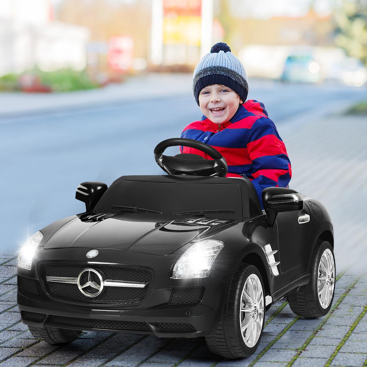 Goplus mercedes benz sls r/c mp3 kids ride on car electric battery toy Black