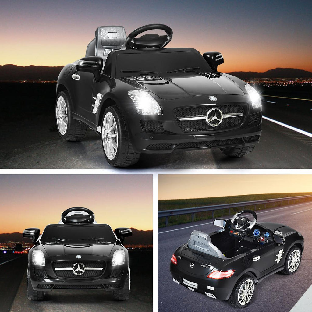 Goplus mercedes benz sls r/c mp3 kids ride on car electric battery toy Black