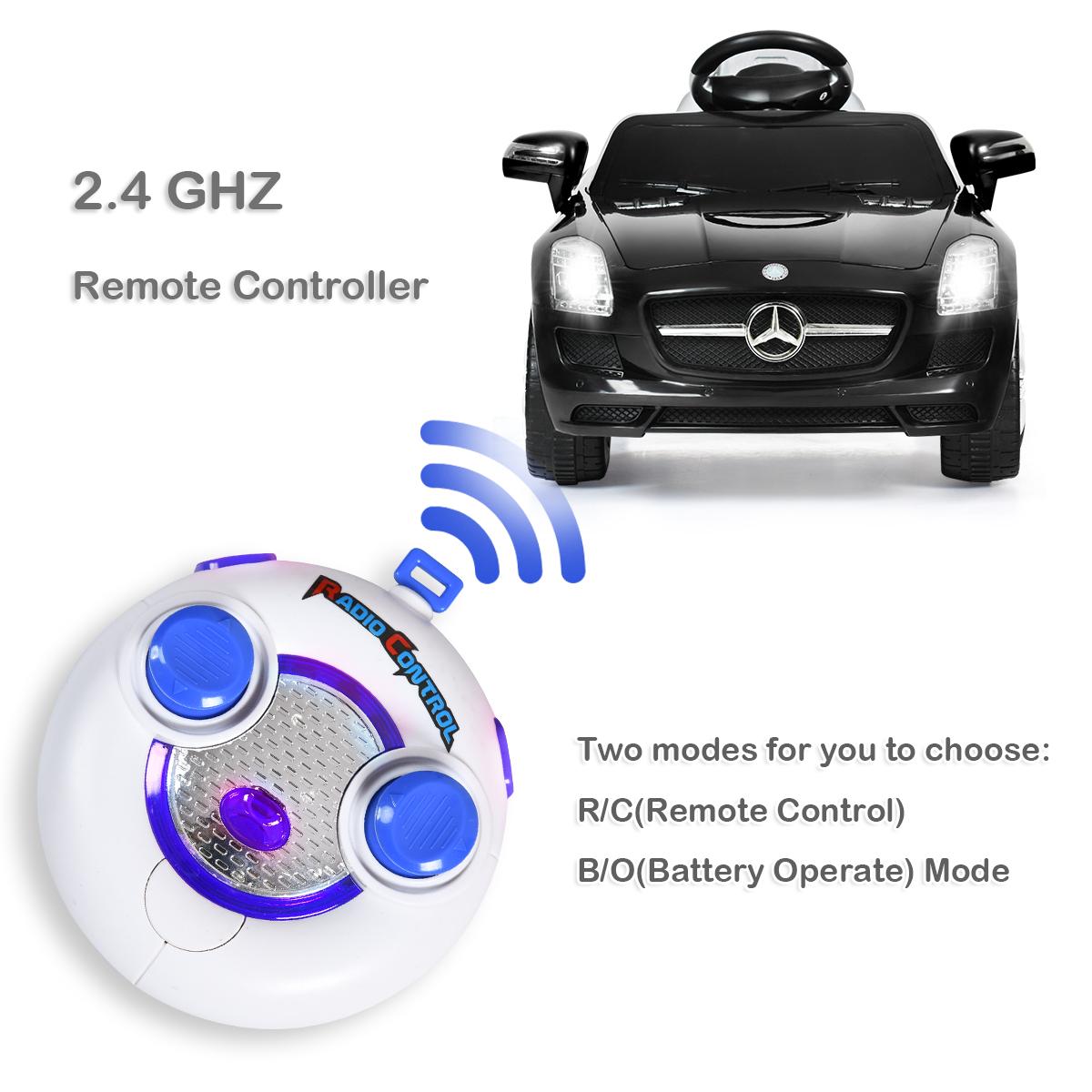 Goplus mercedes benz sls r/c mp3 kids ride on car electric battery toy Black