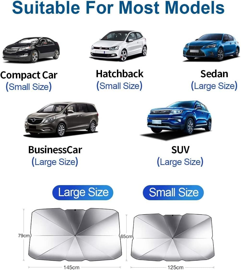 helloleiboo Car Windshield Sun Shade UV Rays and Heat Sun Visor Protector Foldable Reflector Umbrella brella Shield