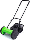 SuoANI Manual Reel Mower Adjustable Push Lawn Mower w/Removable Grass Catcher Battery-Powered Lawnmower with Grass Catcher Bag Height Adjustment