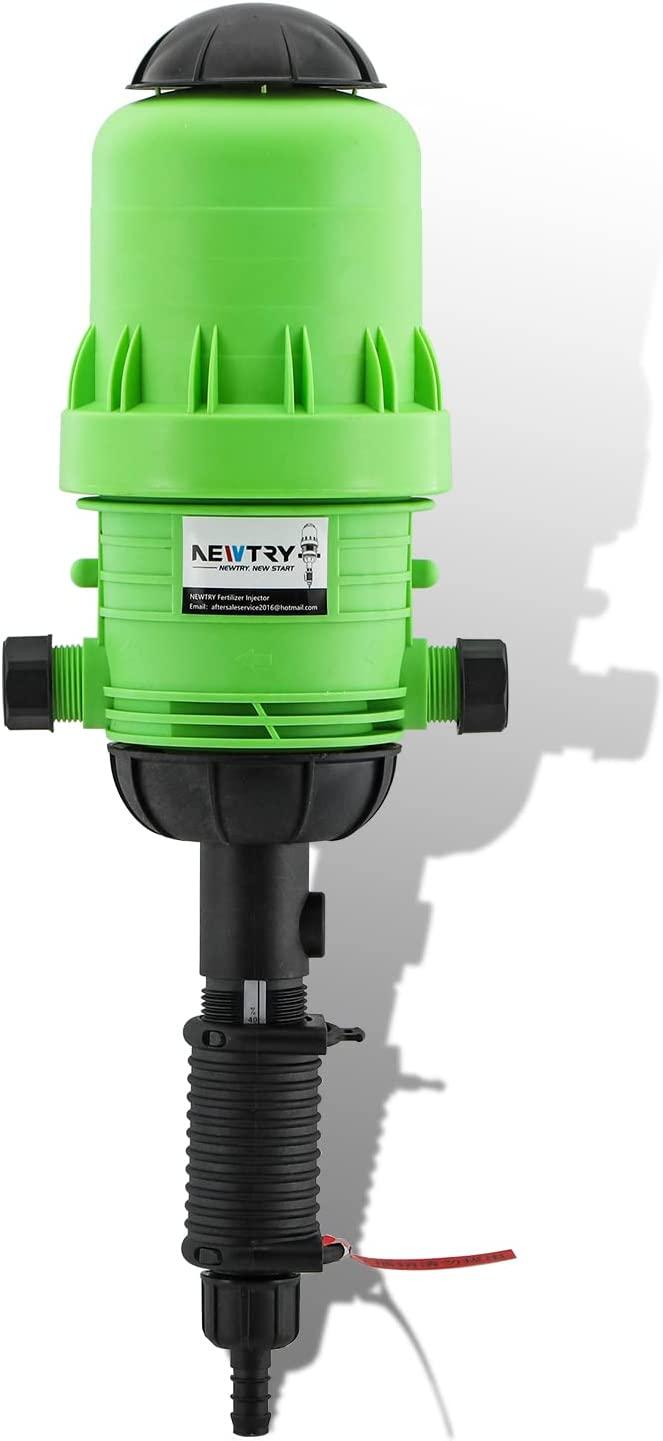 NEWTRY 0.4%-4% Fertilizer Injector for Drip Irrigation Adjustable Water Powered Dosing Pump 3/4" NPT