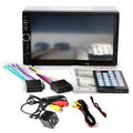 Car Audio System With This 7-inch Dual Spindle Universal LCD Touch Screen Stereo Radio Includes Rear View Camera USB/AUX/FM Remote Control MP4 Player