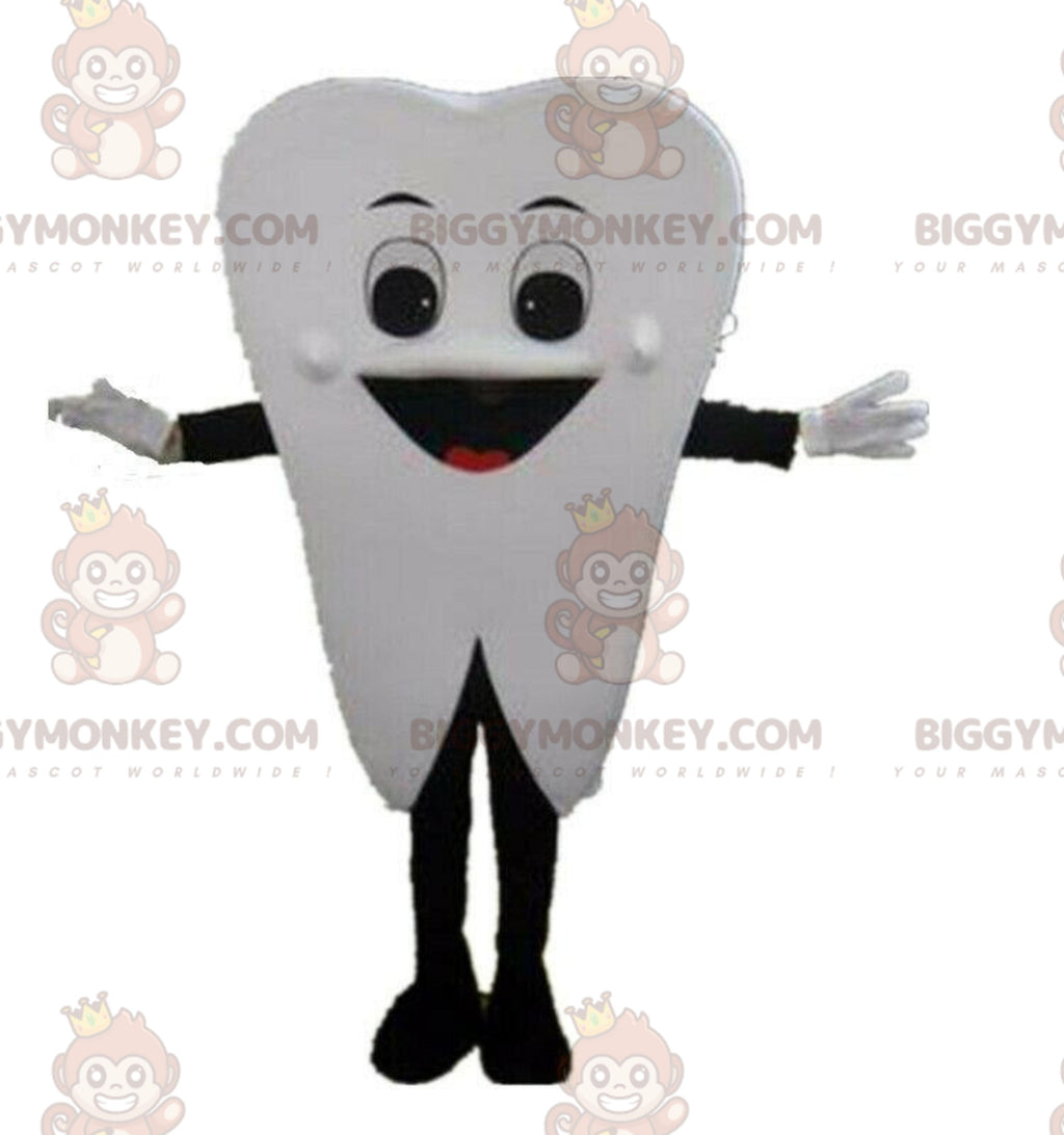 Giant white tooth BIGGYMONKEYmascot costume, tooth costume