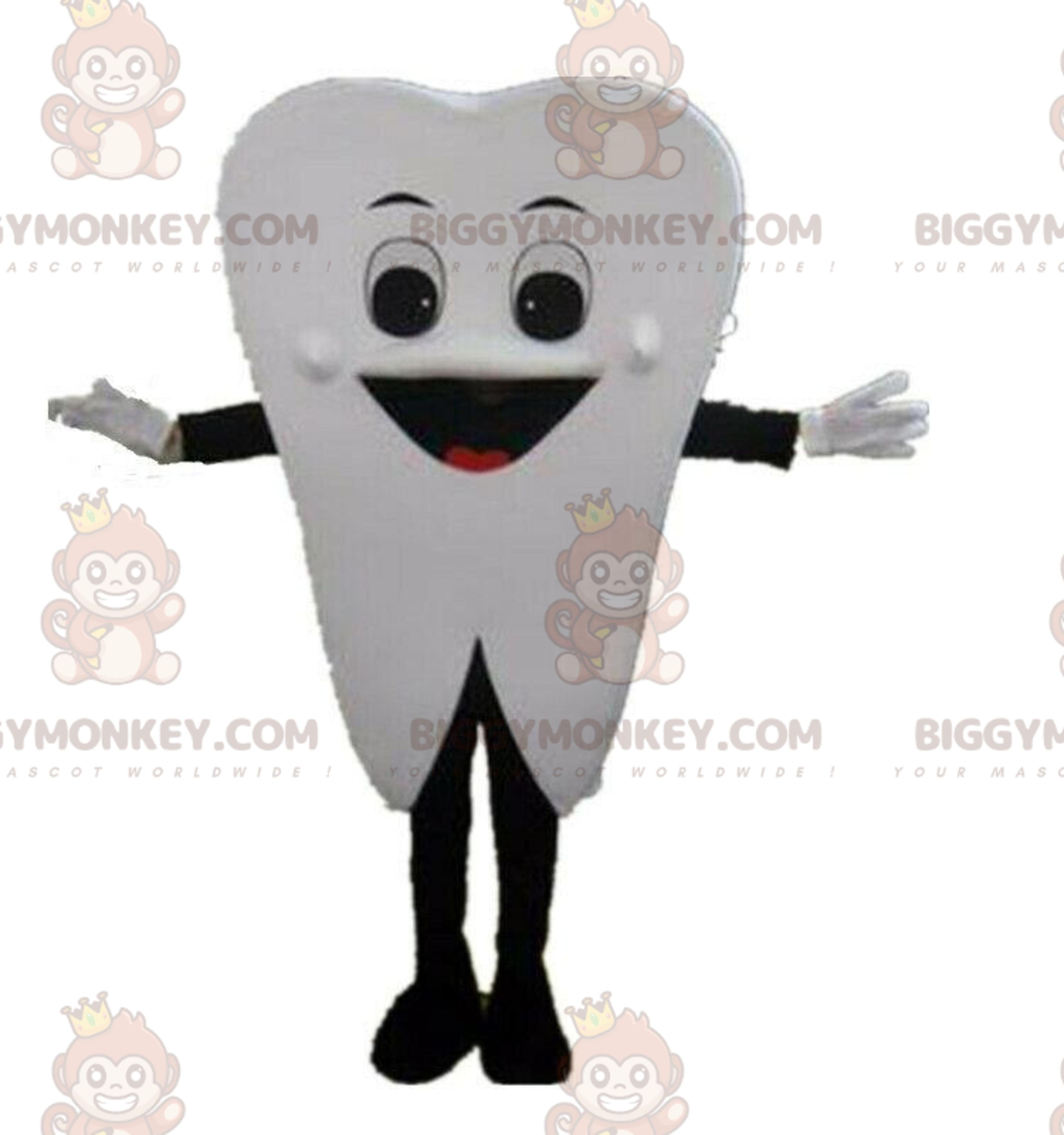 Giant white tooth BIGGYMONKEYmascot costume, tooth costume