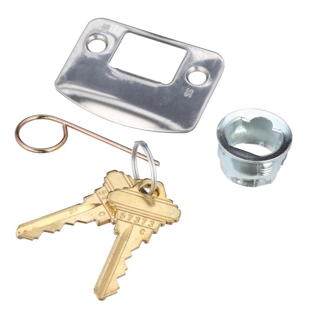 Satin Chrome Single Cylinder Deadbolt with Bell Entry Door Knob Combo Pack