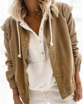 patchwork casual loose corduroy cardigans