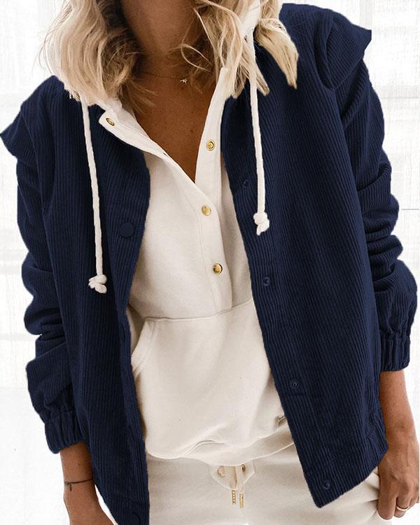 patchwork casual loose corduroy cardigans
