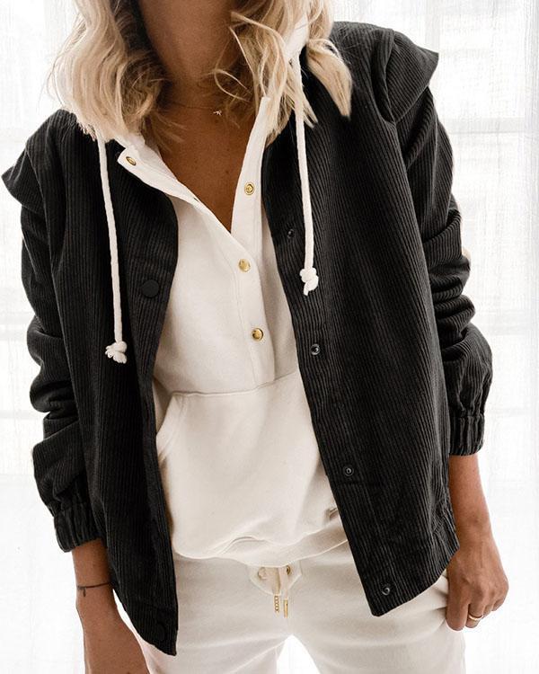 patchwork casual loose corduroy cardigans