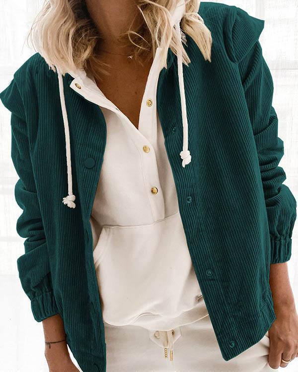 patchwork casual loose corduroy cardigans