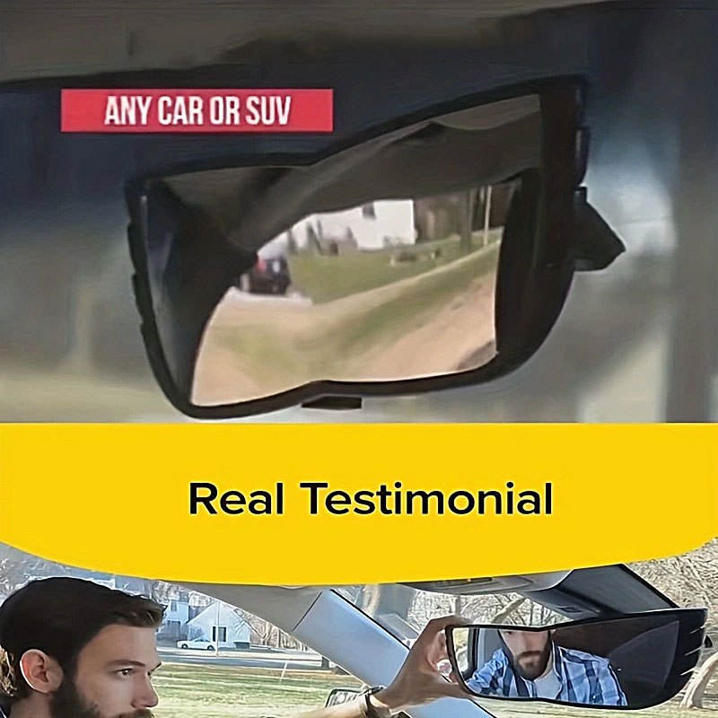 1pc Car Wide Angle Rearview Mirror Curved Interior LarField Of View Inside Mirror Blind Area Auxiliary Mirror