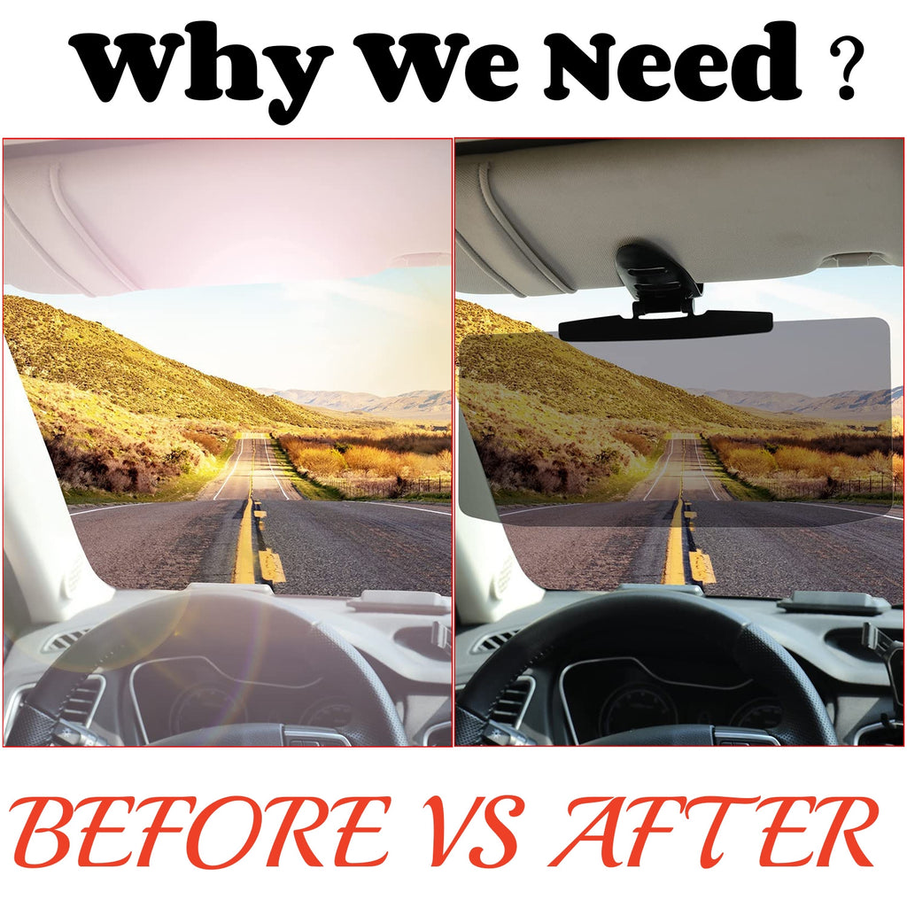 Sun Visor For Car, Universal Anti-Glare Polarized Car Visor Extension Sun Blocker, Protects From Stray Light,Snow Blindness And UV Rays