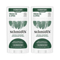 Schmidt's Aluminum Free Natural Deodorant for Women and Men, Fresh Fir &amp; Spice with 24 Hour Odor Protection, Certified Natural, Cruelty Free, Vegan Deodorant 2.65oz 2-pk