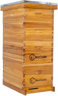 Bee Hive 8 Frame Complete Bee Hives and Supplies Starter Kit, Beeswax Coated Beehives for Beginners with Bee Hive Frame and Waxed Foundation Include 2 Deep Hive Box and 2 Medium Bee Hive Super
