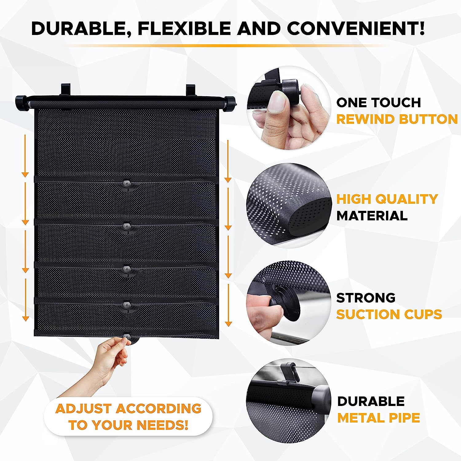 EcoNour Car Window Shades for Windows (2 Pack) | Shade Automotive Interior Sun Protection Large Offers Complete from UV Rays and Glare 18" x 20"