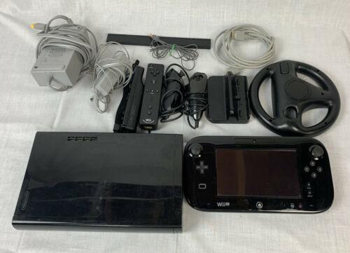 Wii U Console &amp; Gamepad 32GB Black 2 Controllers, Nunchucks &amp; Cords