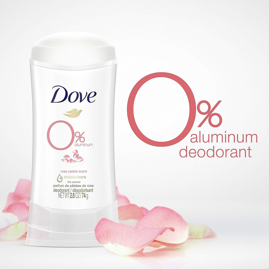 Dove Antiperspirant Deodorant Stick 48 Hour Protection And Soft And Comfortable Underarms Rose Petals Deodorant for Women, 2.6 Ounce (Pack of 4)