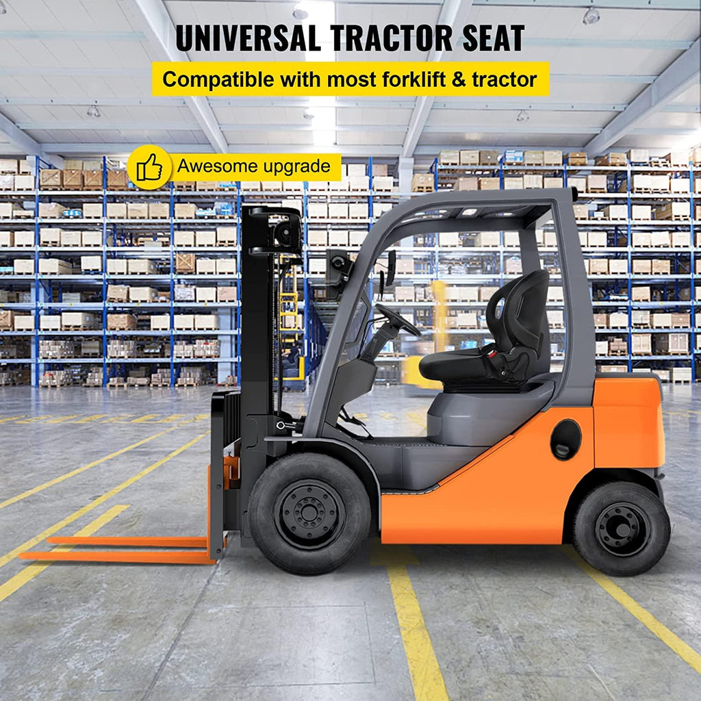 Tractor Seat, Suspension Seat with 70° Adjustable Backrest, Forklift Seat Compatible With Toyota Tractors, Forklifts, Suspension Tractor Seat and Forklift Seat with Seat Belt for Replacement