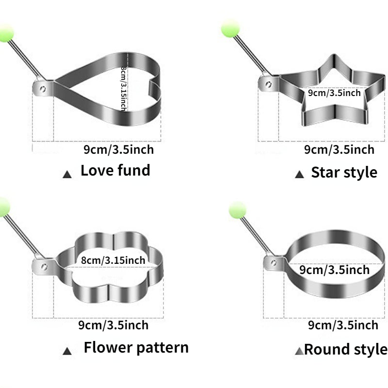 Steel Fried Egg Pancake Shaper Omelette Mold, Frying Egg CooTools, RV Kitchen Accessories Gadget Rings, 4 Styles To Choose