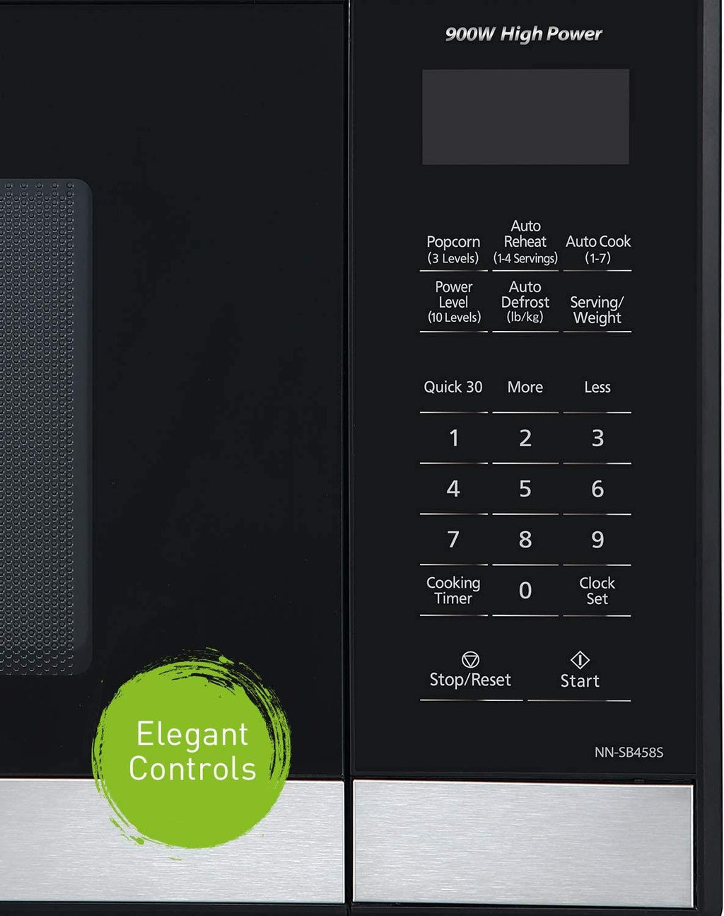 Panasonic NN-SB458S Compact Microwave Oven, 0.9 cft,  Steel/Silver