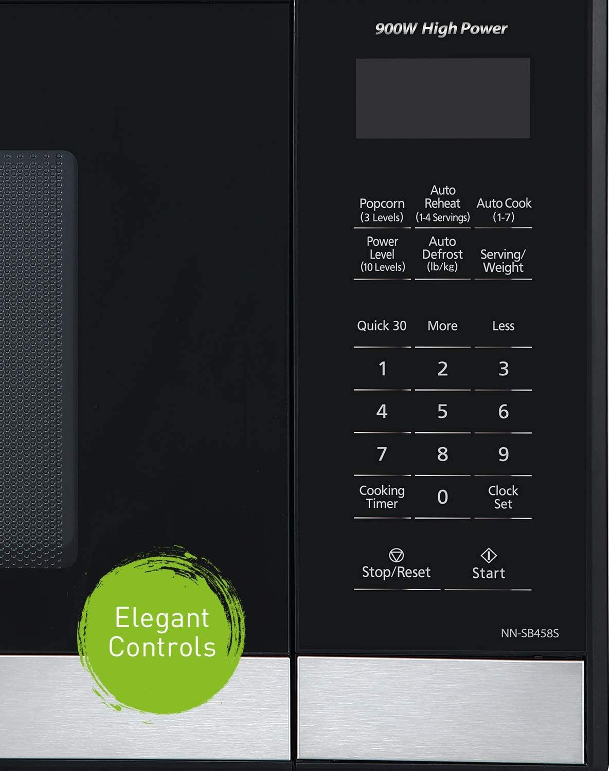 Panasonic NN-SB458S Compact Microwave Oven, 0.9 cft,  Steel/Silver