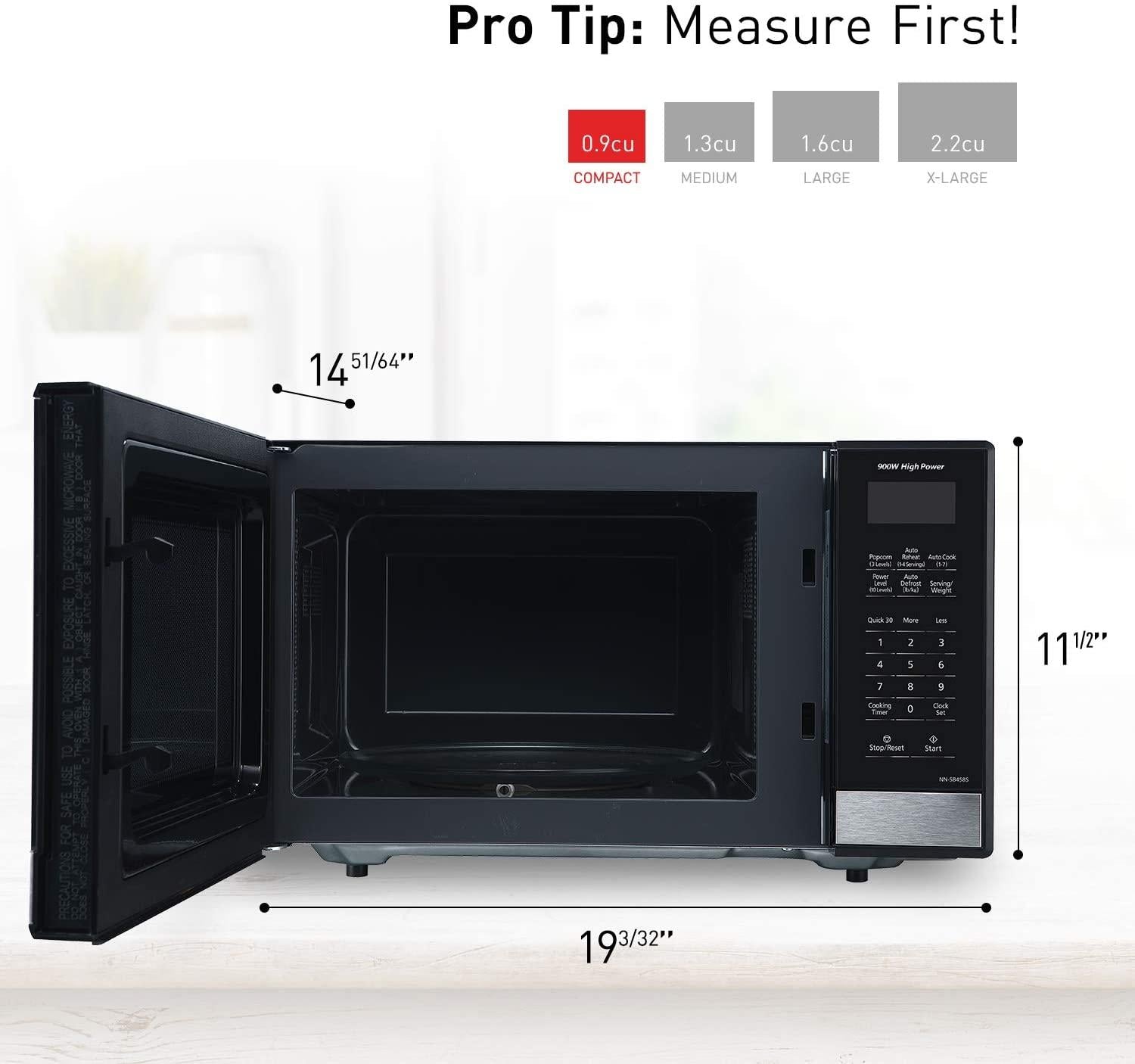 Panasonic NN-SB458S Compact Microwave Oven, 0.9 cft,  Steel/Silver