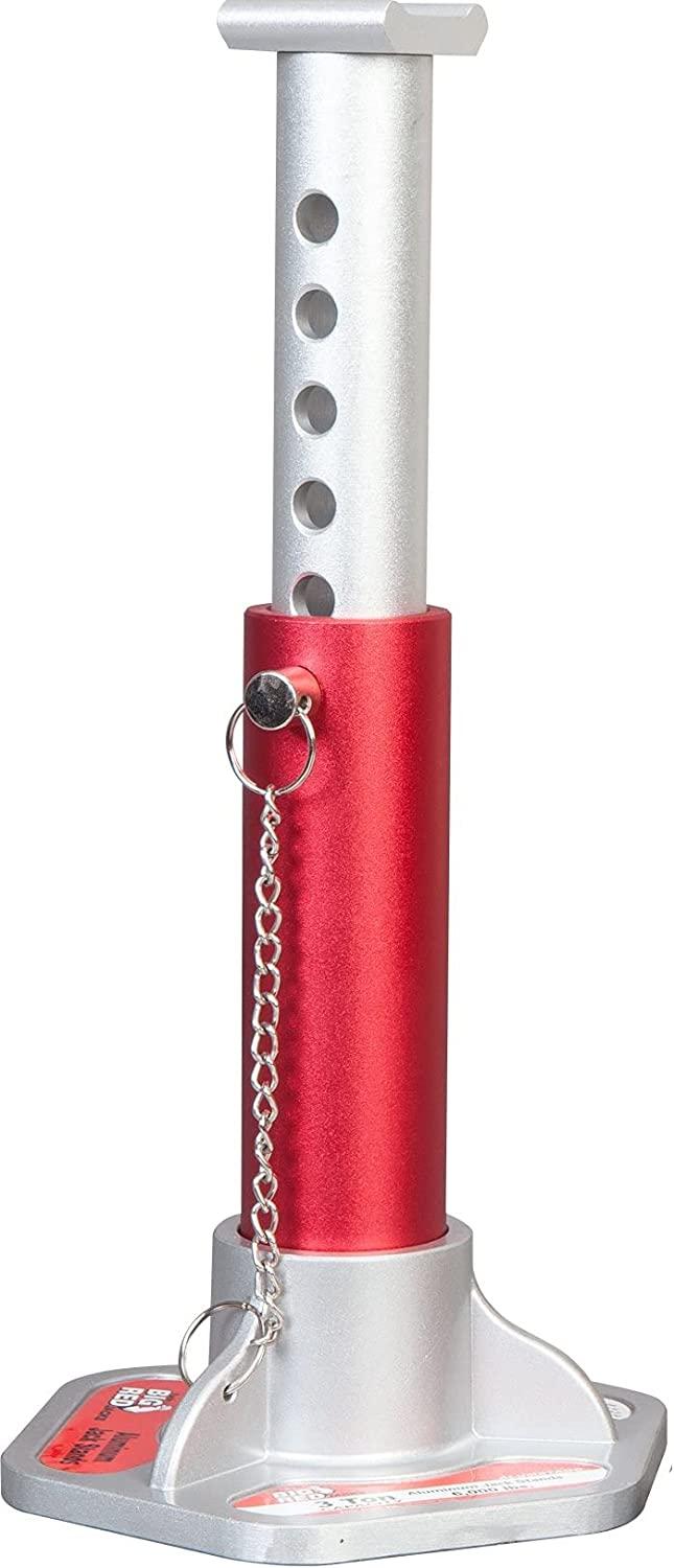 BIG RED T43004 Torin Aluminum Jack Stands with LocSupport Pins: 3 Ton (6,000 lb) Capacity, Red/Silver, 1 Pair