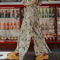 floral wide leg bohemian pants