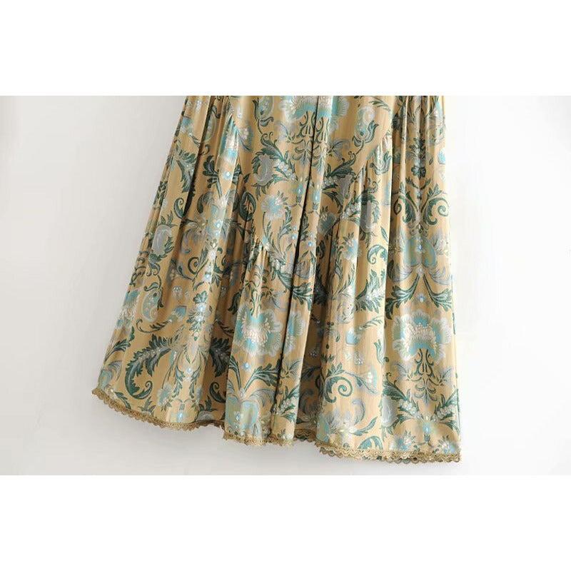 floral wide leg bohemian pants