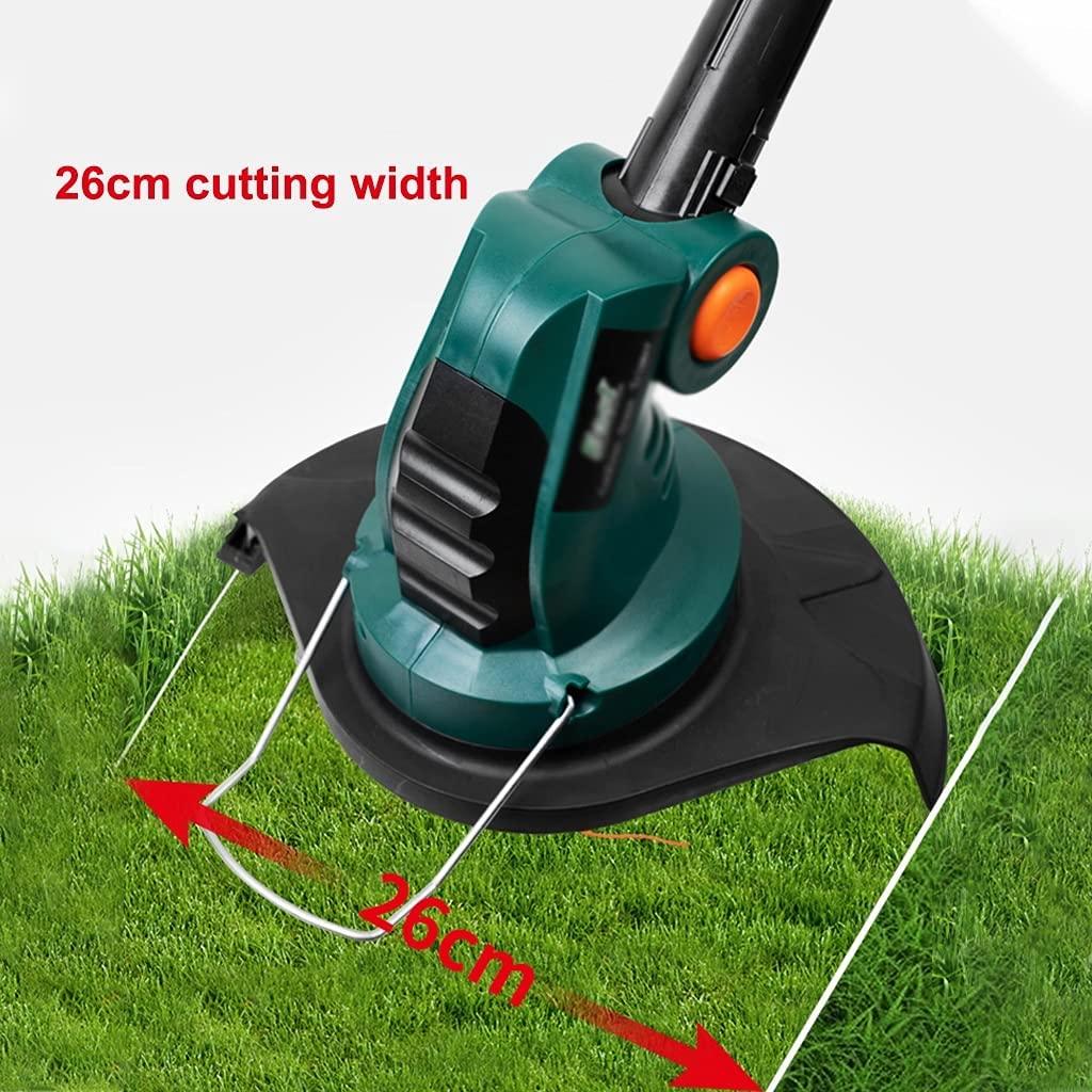 String Trimmers Electric Lawn Mower Small Household Lawn Mower Handheld Portable and Rechargeable Multifunctional Nylon Lawn Mower (Color : Green, Size : 110cm)