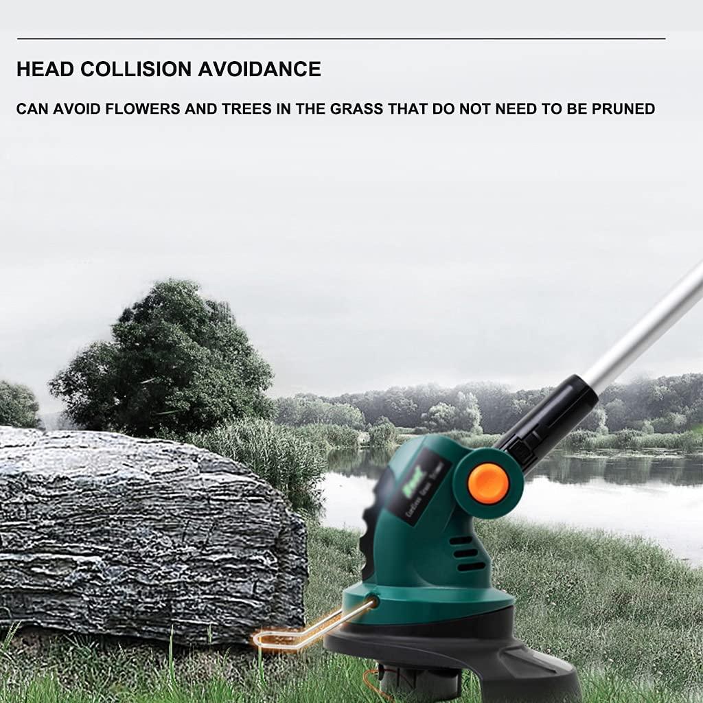 String Trimmers Electric Lawn Mower Small Household Lawn Mower Handheld Portable and Rechargeable Multifunctional Nylon Lawn Mower (Color : Green, Size : 110cm)