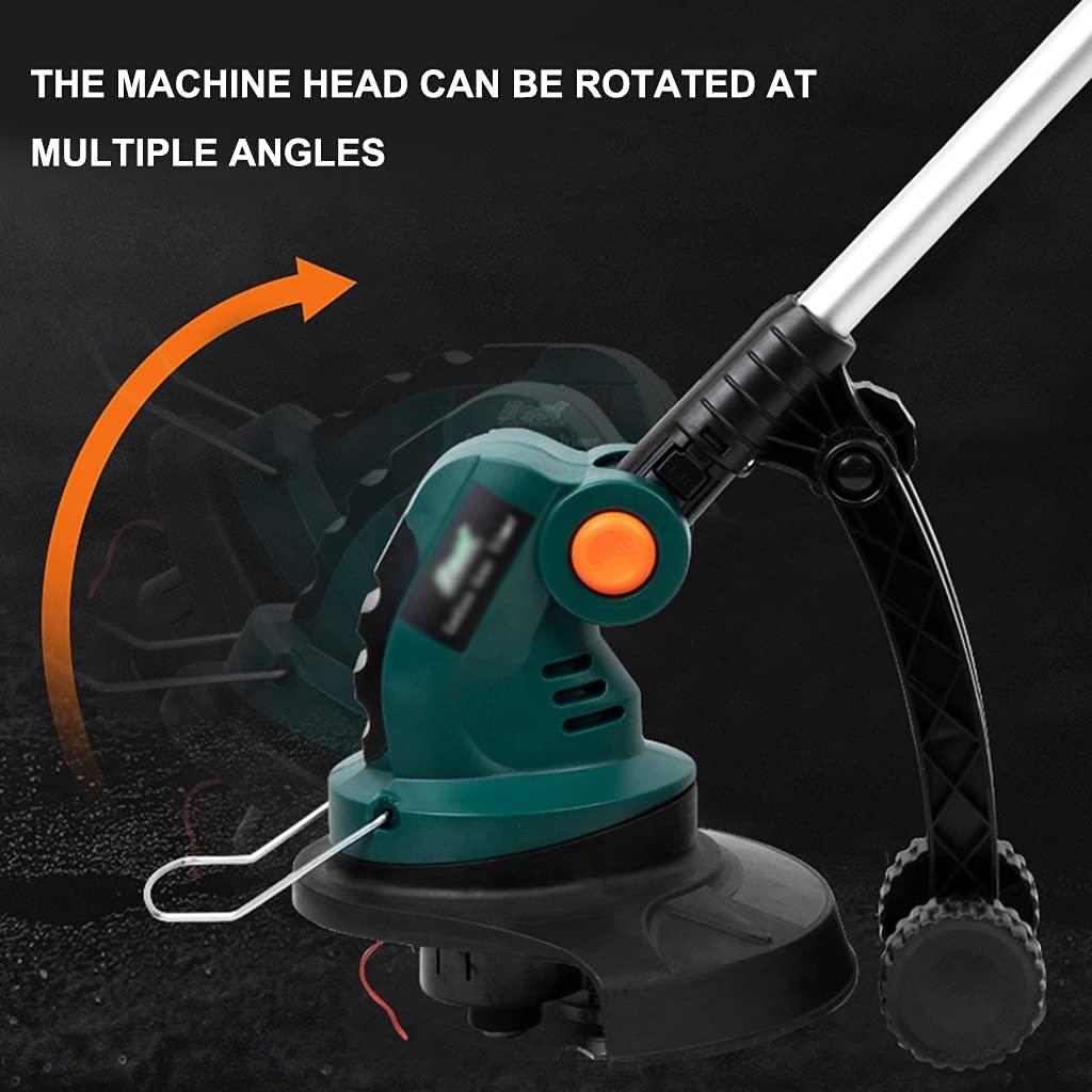 String Trimmers Electric Lawn Mower Small Household Lawn Mower Handheld Portable and Rechargeable Multifunctional Nylon Lawn Mower (Color : Green, Size : 110cm)