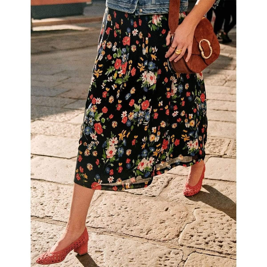 nelly pleated midi skirt
