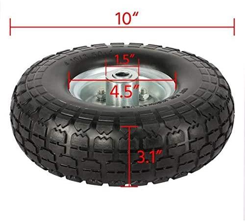 Yaheetech Solid Wheelbarrow Tires Sack Truck Cart Wheel 5/8-inch Bearings for Wagon/Lawn/Garden/Beach/Trolley/Snowblower/Generator/Hand Cart 8 Pack 10-inch