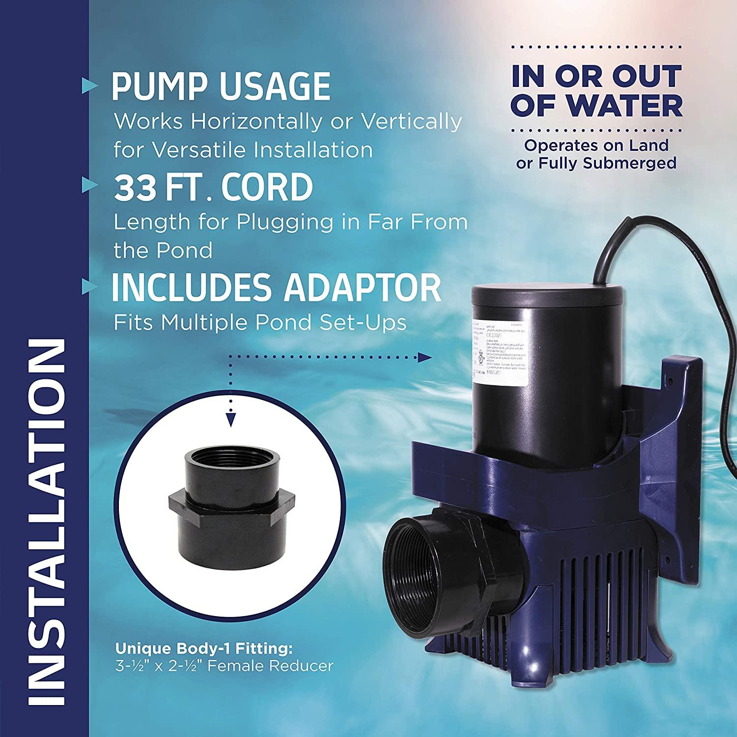 Alpine Corporation 10300 GPH Outdoor Décor Accessory for Fountains, Waterfalls, and Water Circulation