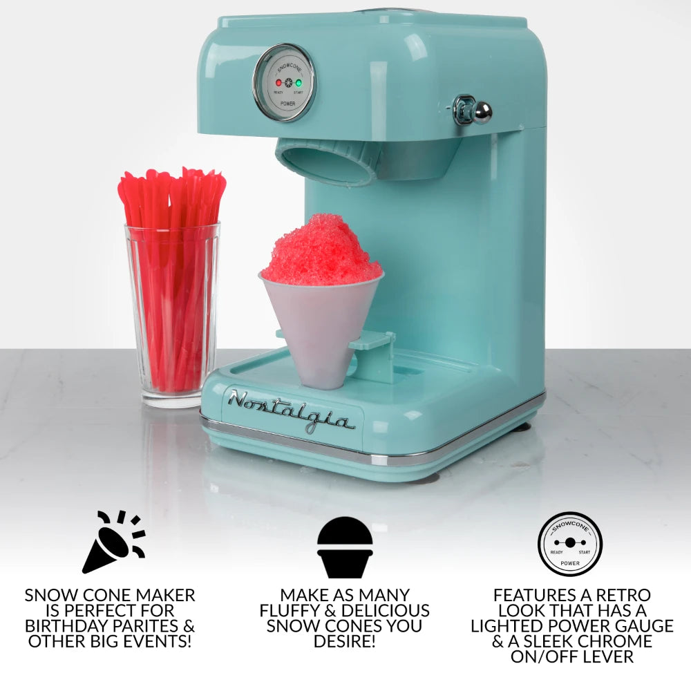 ice cream machines CLSC1AQ Classic Retro Single Countertop Snow Cone Maker, Includes 1 Reusable Plastic Cup, Aqua