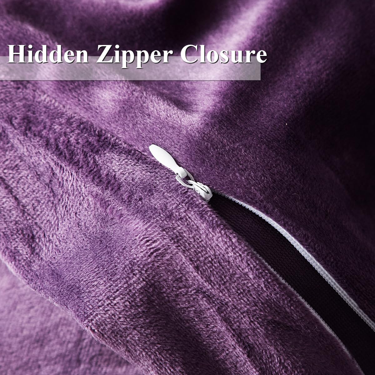 Ivellow Velvet Duvet Cover Queen Purple Velvet Queen Duvet Cover Comforter Cover 3Pcs Ultra Soft Duvet Cover Breathable Solid Luxury Flannel Velour Duvet Cover Zipper Closure Corner Tie