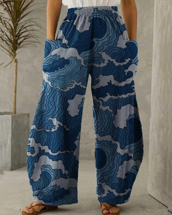 the new women's casual print loose pants