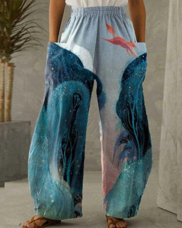 the new women's casual print loose pants