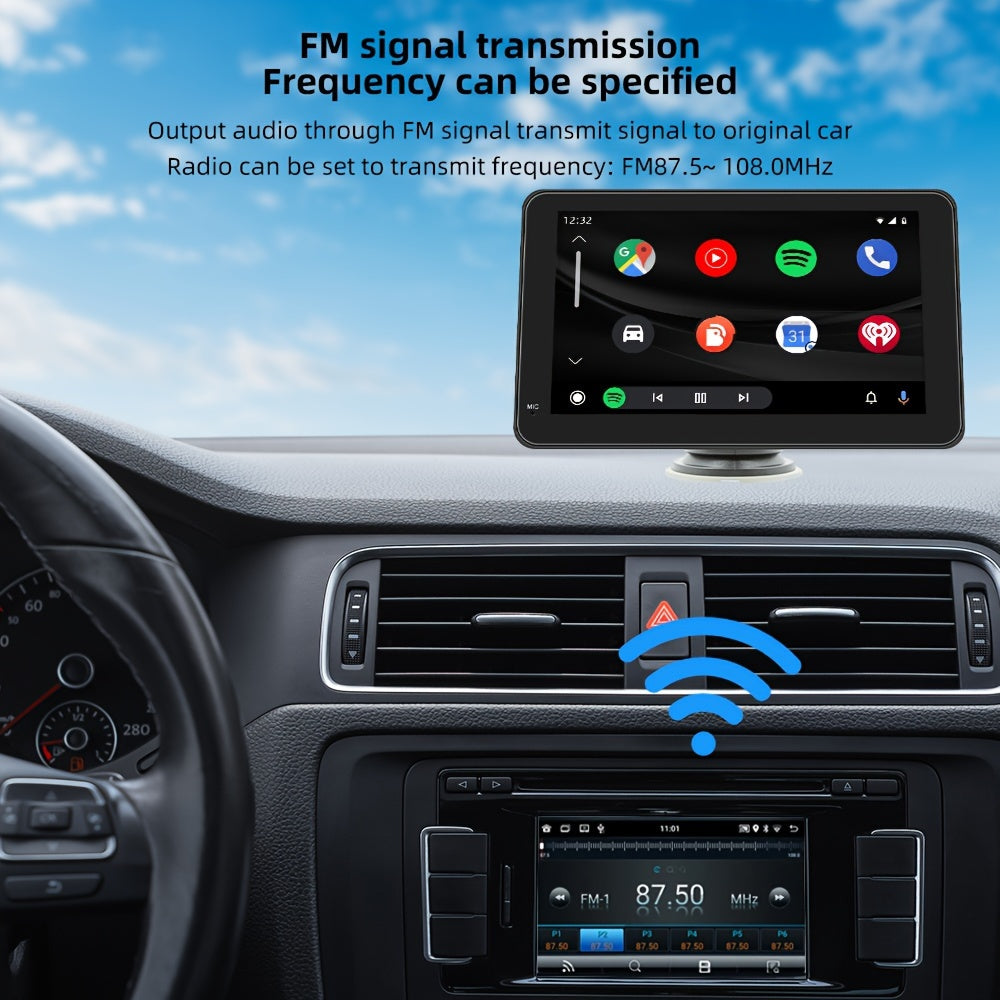 Car Stereo, Portable Wireless 7"Touch Screen For Android Auto Automatic Multimedia Player, Navigation Screen
