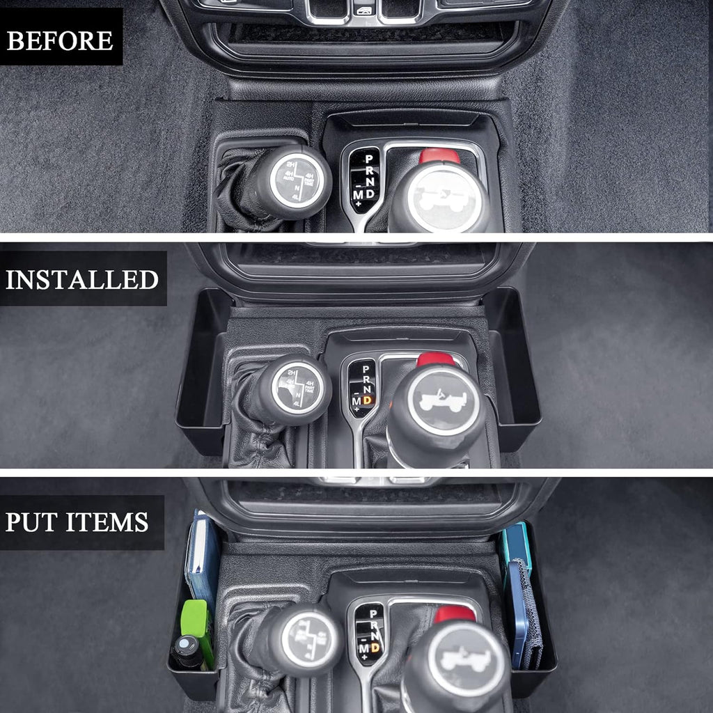 Center Console Gear Shift Organizer Tray Compatible with Jeep Wrangler JL/JLU 2023 2019-2023 2024 and Jeep Gladiator JT Truck 2023 2023 2023 2023 Storage Box Accessories (Not for JK/JKU)