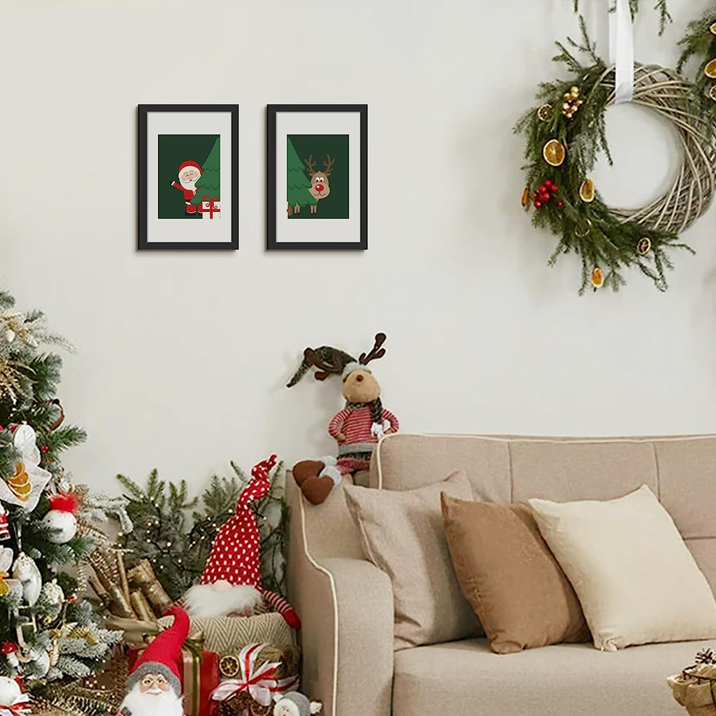 upsimples 8x12 Picture Frame Set of 5,Display Pictures 6x8 with Mat or 8x12 Without Mat,Wall Gallery Photo Frames,Black