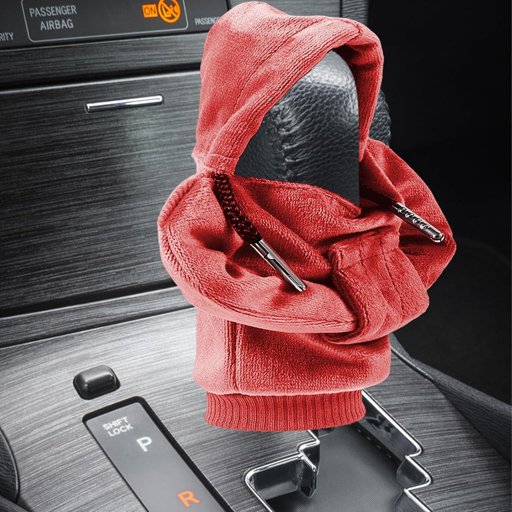 ZHSMS Gear Shift Cover, Universal Shift Knob Cover, Funny Sweater Hoodie for Gearshift, 4.7 Inch Car Shifter Stick Protector Decoration (Red)
