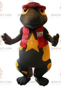 BIGGYMONKEYBlack and Yellow Giant Salamander Mascot Costume