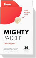 Mighty Patch Original from Hero Cosmetics - Hydrocolloid Acne Pimple Patch for Covering Zits and Blemishes, Spot Stickers for Face and Skin, Vegan-friendly and Not Tested on Animals (36 Count)