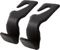 AMVOYOA Headrest Hooks for Car, Back Seat Organizer Black Leather Hanger Holder Hook, for Hanging Purses and Bags and Coats, Pack of 2